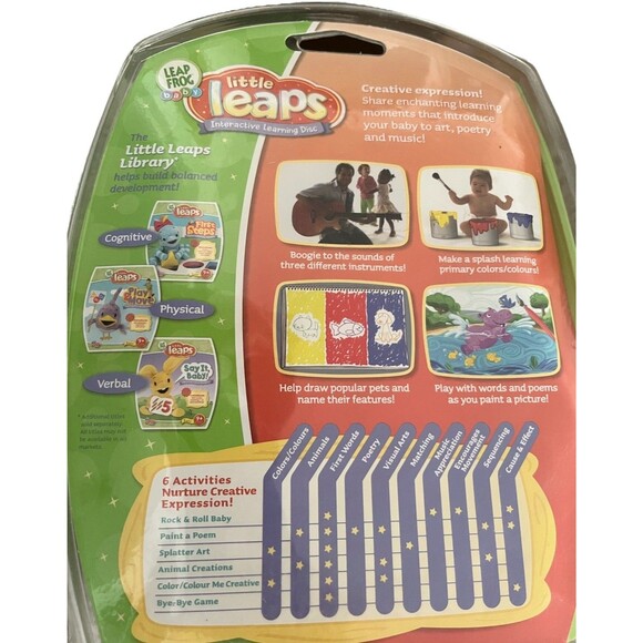 Vintage LeapFrog Baby Little Leaps Disks for Leapfrog Learning Pad Lot Of 3 NIB - Picture 3 of 7